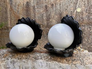 Lampade vintage a conchiglia nera