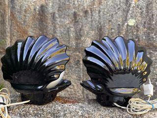 Lampade vintage a conchiglia nera