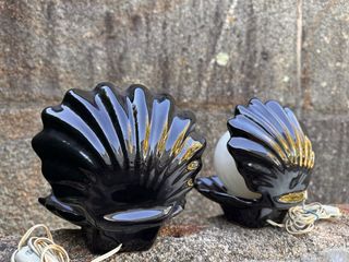 Lampade vintage a conchiglia nera