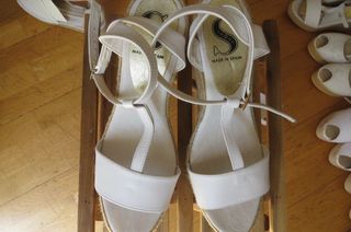 Sandalias cuña esparto blancas - talla 41