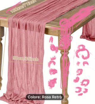 Tovaglia rosa 90x180 cm