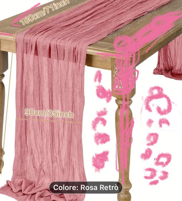 Tovaglia rosa 90x180 cm