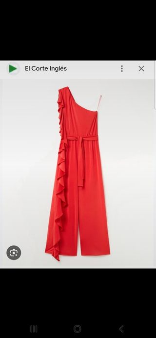 Mono rojo asimétrico volantes talla S