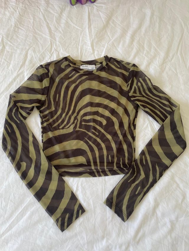 Top red de cebra marrón verdoso