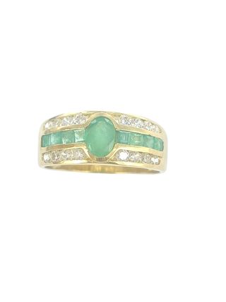 Anillo oro 18k esmeralda circonitas