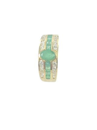 Anillo oro 18k esmeralda circonitas