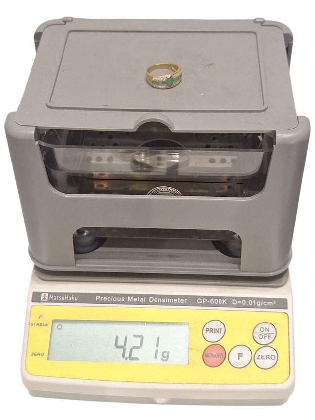 Anillo oro 18k esmeralda circonitas