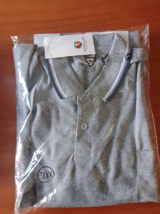 Polo gris hombre