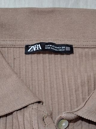 Camiseta canalé Zara manga larga