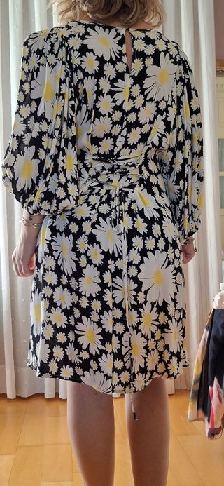 Vestido flores - Amarillo y negro