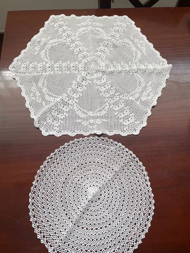 Conjunto de paños de crochét blancos