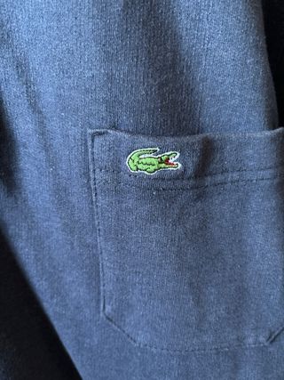 Polo Lacoste manga larga azul - XL