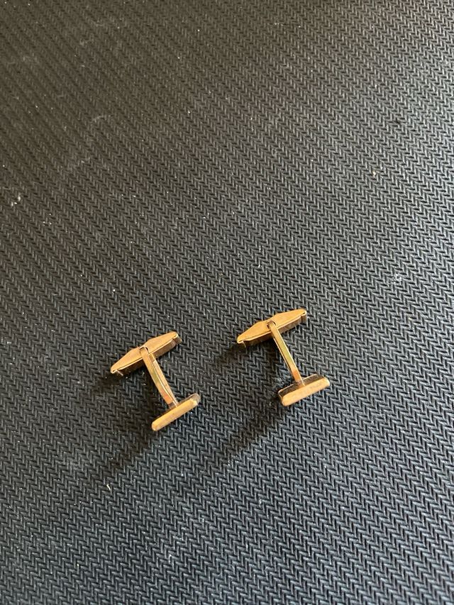 Gemelos chapados ORO años 50, nácar