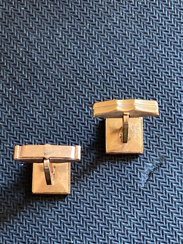 Gemelos chapados ORO años 50, nácar