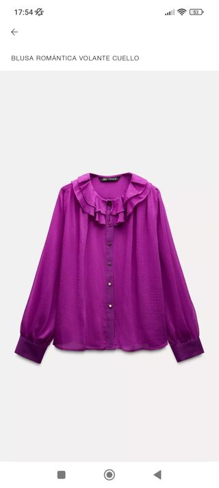 Blusa Zara morada XS - NUEVA