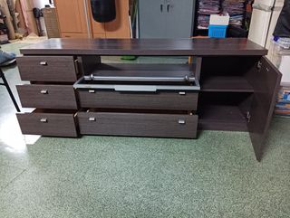 Mueble TV marrón - 1 ud.