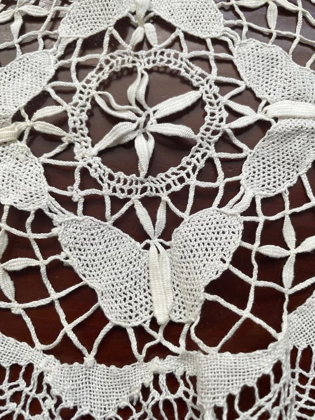 Tapetes de encaje de bolillos redondos