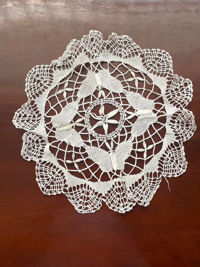 Tapetes de encaje de bolillos redondos