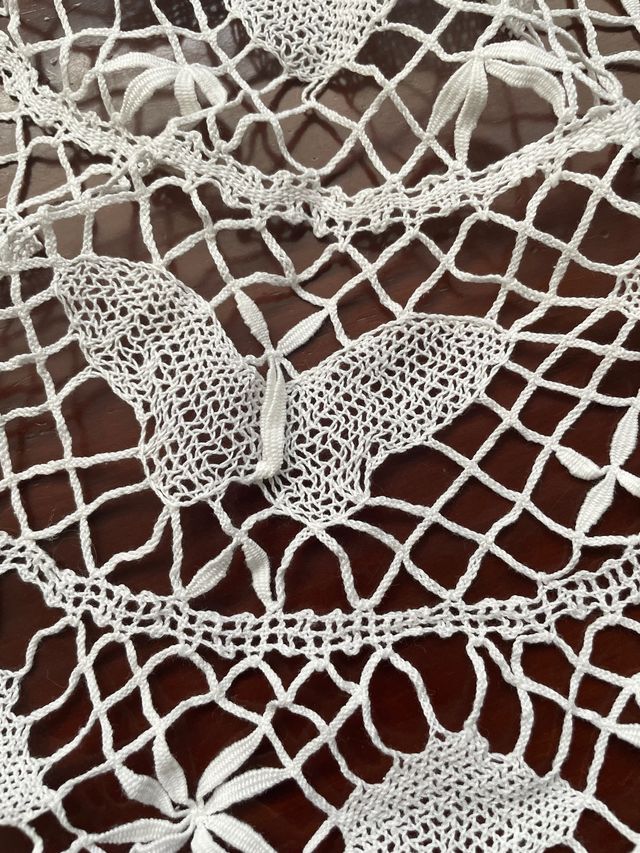 Tapetes de encaje de bolillos redondos