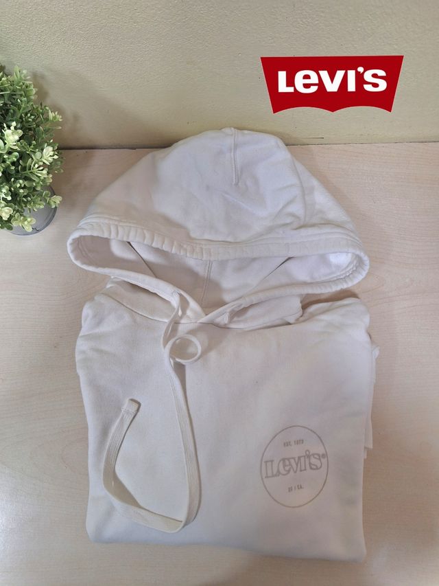 Sudadera Levi's original blanca/beige con capucha