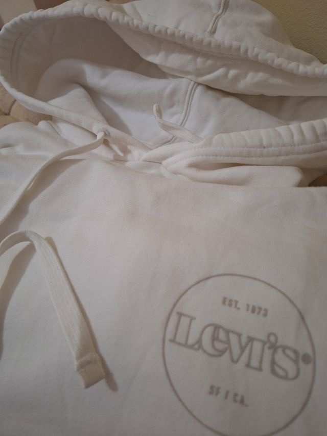 Sudadera Levi's original blanca/beige con capucha