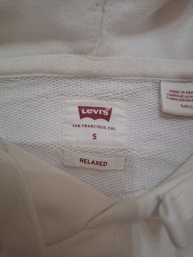 Sudadera Levi's original blanca/beige con capucha