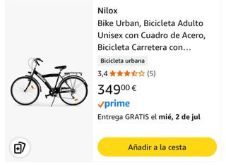 Bicicleta urbana Nilox unisex (nueva)