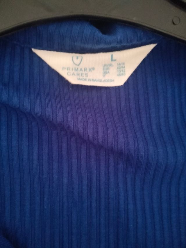 Vestido azul canalé manga larga