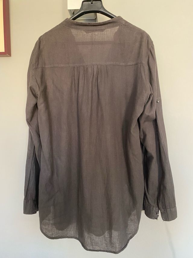Blusa gris manga larga - Zara - talla XL