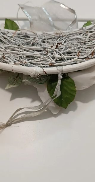 Decorazione natalizia argento e bianco