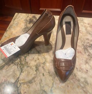 Zapatos tacón marrón - talla 36