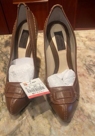 Zapatos tacón marrón - talla 36
