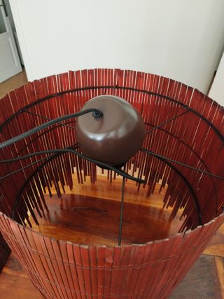 Lámpara Ikea bambú y metal