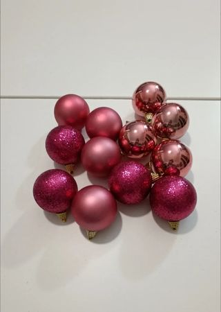 12 Palline Natale Rosa