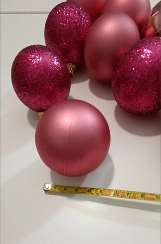12 Palline Natale Rosa