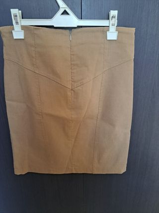 Falda beig-marrón - Talla 38