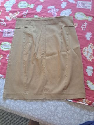 Falda beig-marrón - Talla 38