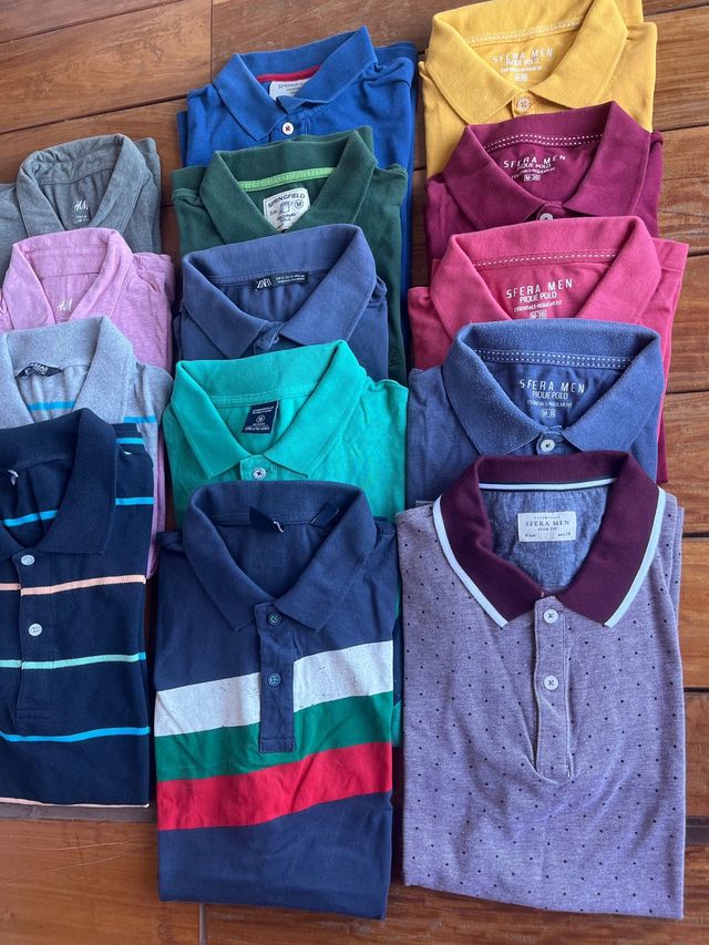 Lote 14 polos de hombre (talla M) - 2,5€/unidad