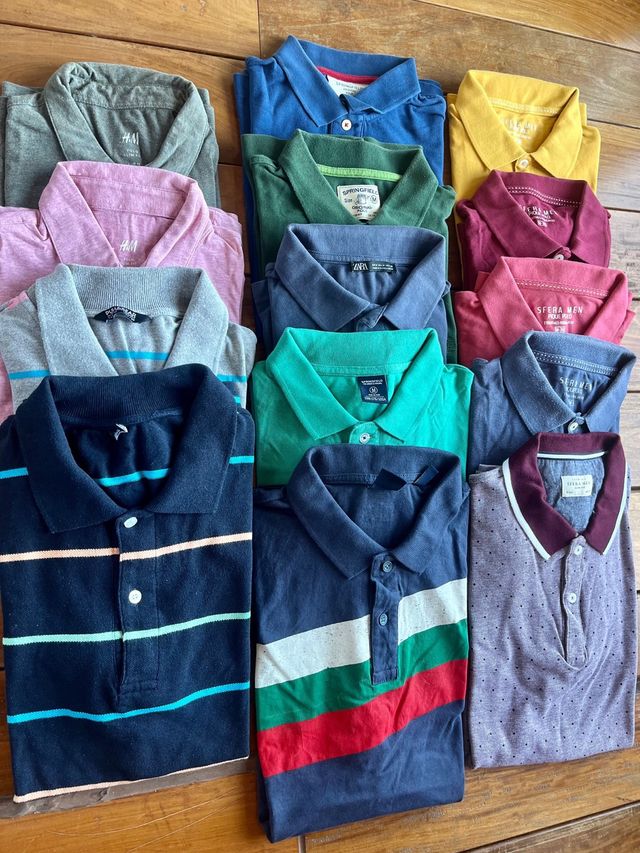 Lote 14 polos de hombre (talla M) - 2,5€/unidad