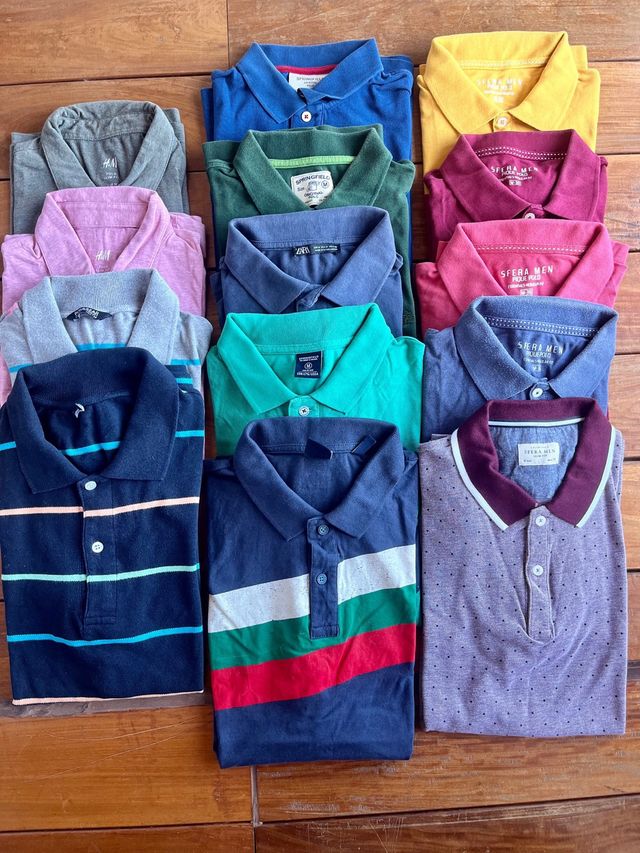 Lote 14 polos de hombre (talla M) - 2,5€/unidad