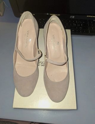Vira MAlDI - Zapatos cuña beige rosado 36