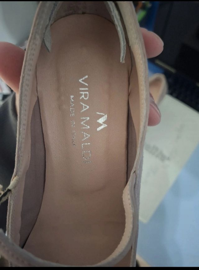 Vira MAlDI - Zapatos cuña beige rosado 36