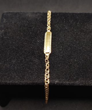 Esclava Barbada doble Oro 18k,  4.20g, 17.5cm.