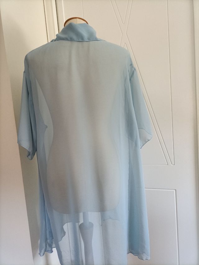 Camisola azul mujer - ligera y transparente