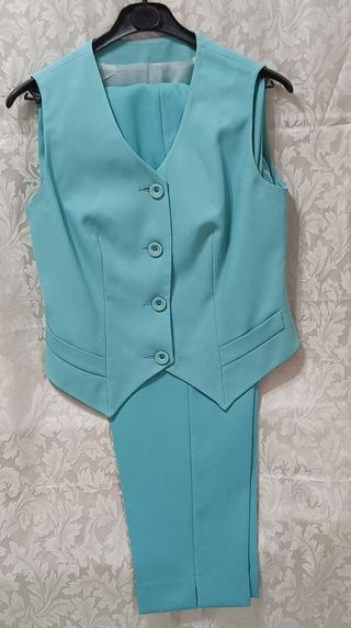TAILLEUR DONNA VERDE MENTA MIS 46 MADE IN ITALY