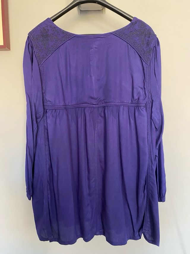 Blusa S.Cotton azul manga larga T.48