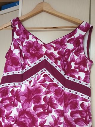 Traje Flamenca/Sevillana - buganvilla y blanco
