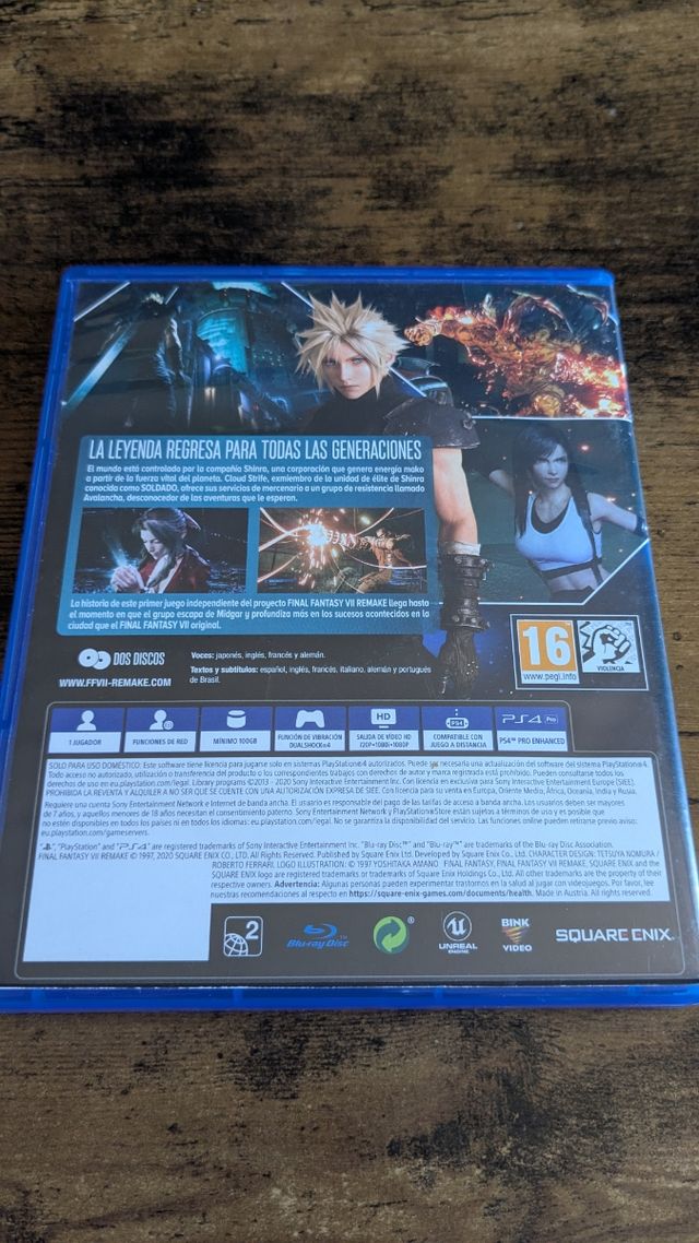 PS4 (PlayStation 4) Final Fantasy VII Remake