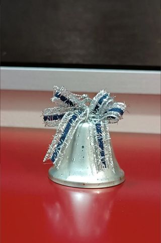 Campanella Natale argento-blu