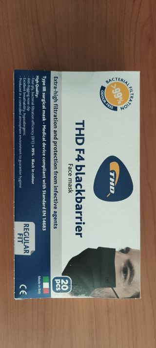 20 Mascherine THD F4 BlackBarrier face mask
